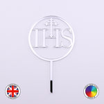 IHS with cross - First Holy Communion cake topper