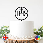 IHS with cross - First Holy Communion cake topper