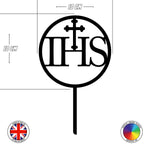 IHS with cross - First Holy Communion cake topper