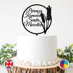 Personalised Hoop with Ears of Wheat First Holy Communion cake topper