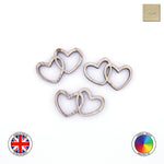 3x Cute Double Heart Cake Charm