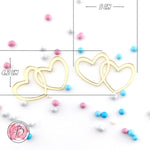 3x Cute Double Heart Cake Charm