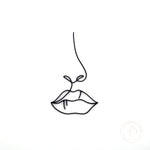 One line Lips Cake Charm