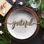 thankful, grateful, merry, blessed, believe Wooden words Dining Table Decor