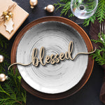 thankful, grateful, merry, blessed, believe Wooden words Dining Table Decor