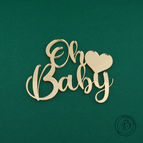 "Oh Baby" Baby Shower with heart Cake charm