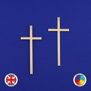 2x Narrow Christian Cross Cake Charm (5mm)