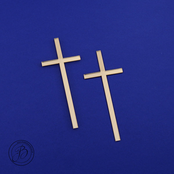 2x Narrow Christian Cross Cake Charm (5mm)