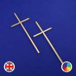 2x SLIM Narrow Christian Cross Cake Charm (2.5mm)