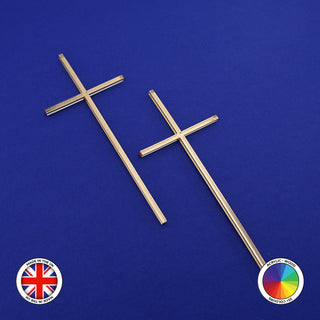 2x SLIM Narrow Christian Cross Cake Charm (2.5mm)