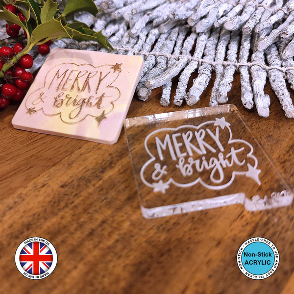 "MERRY & bright" Christmas Embosser