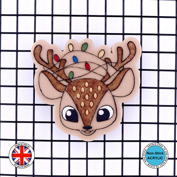 Cute Deer with Christmas Lights Christmas Embosser