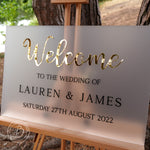 Frosted Luxury Wedding Welcome Sign