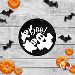 BOO! - Round Acrylic Halloween Door Sign