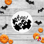 BOO! - Round Acrylic Halloween Door Sign