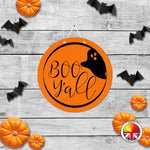 Boo Yall - Round Acrylic Halloween Door Sign