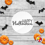 Happy Halloween - Round Acrylic Halloween Door Sign