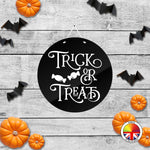 Trick Or Treat - Round Acrylic Halloween Door Sign