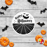 Happy Halloween - Round Acrylic Halloween Door Sign