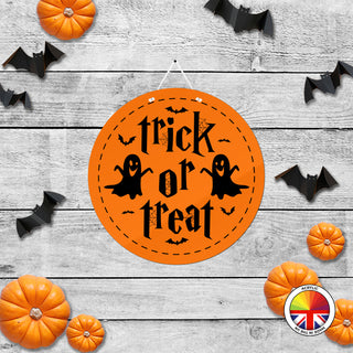 Trick of treat - Round Acrylic Halloween Door Sign