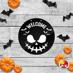 Welcome - Round Acrylic Halloween Door Sign