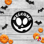 Welcome - Round Acrylic Halloween Door Sign