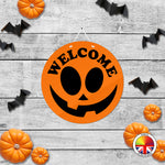 Welcome - Round Acrylic Halloween Door Sign