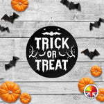 TRICK OR TREAT - Round Acrylic Halloween Door Sign