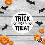 TRICK OR TREAT - Round Acrylic Halloween Door Sign