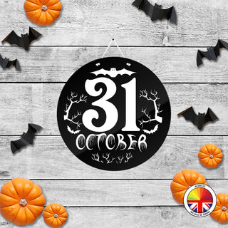 31 OCTOBER - Round Acrylic Halloween Door Sign