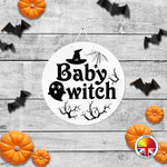 Baby witch - Round Acrylic Halloween Door Sign