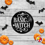 BASIC WITCH - Round Acrylic Halloween Door Sign