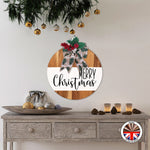 MERRY Christmas - Round Wooden Christmas Door Sign