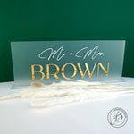 Rectangle Wedding Table Top Sign