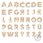 Christmas Alphabet dual-layer wooden ornament Decor